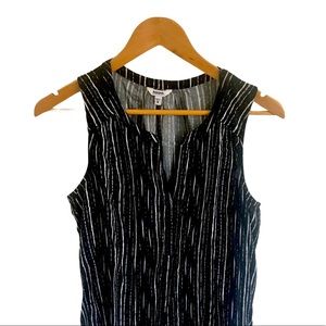 Sonoma Black and White Striped Sleeveless Blouse
